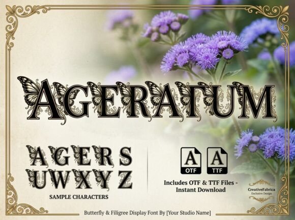 Ageratum Font: Where Botanical Elegance Meets High-Contrast Typography